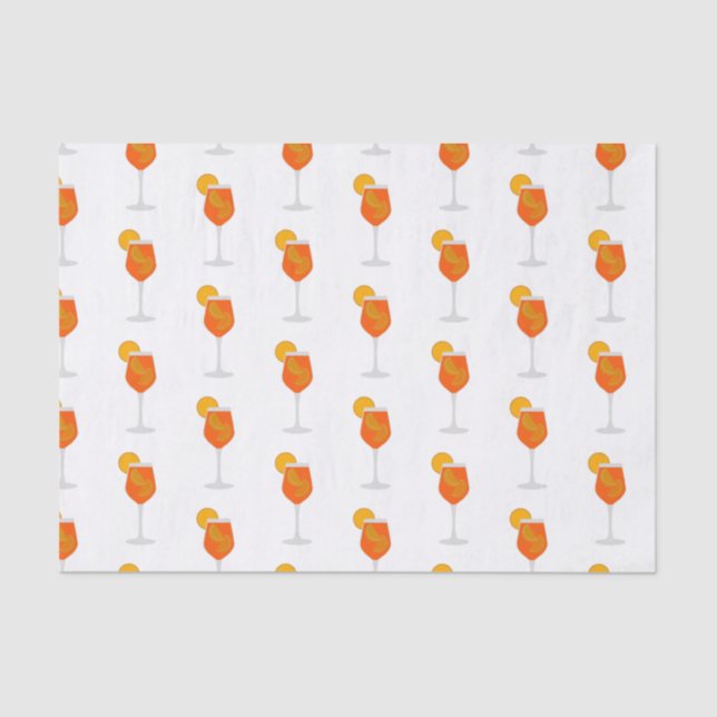 Cocktail Illustration, Aperol Spritz  Tissue Paper (Front)