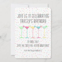 Cocktail Invitations, Confetti and Martini's