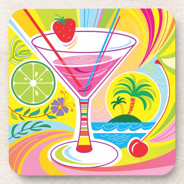 Cocktail Island Beverage Coaster (Front)