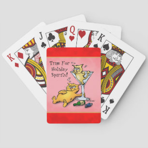 Cocktail Kittens Holiday Spirits Cartoon Poker Cards