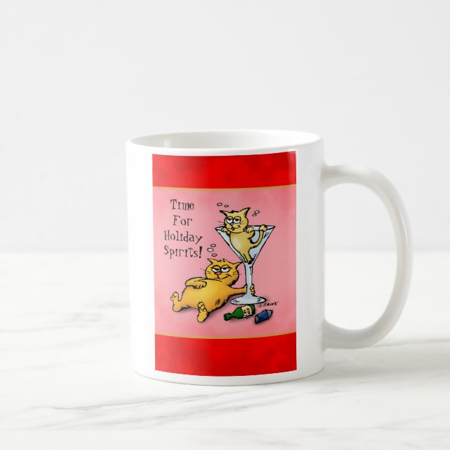 Cocktail Kittens Holiday Spirits Coffee Mug (Right)