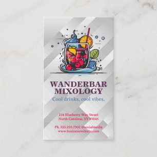 Cocktail Logo Restaurant and Bar Business Card