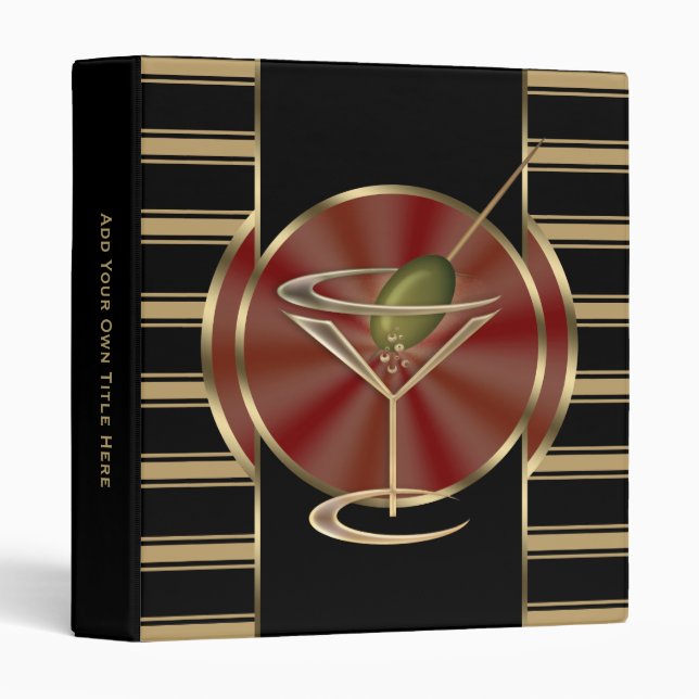 Cocktail Lounge 3 Ring Binder (Front/Spine)