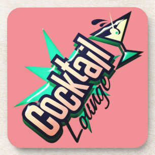 Cocktail lounge martini retro vintage liquor bar beverage coaster