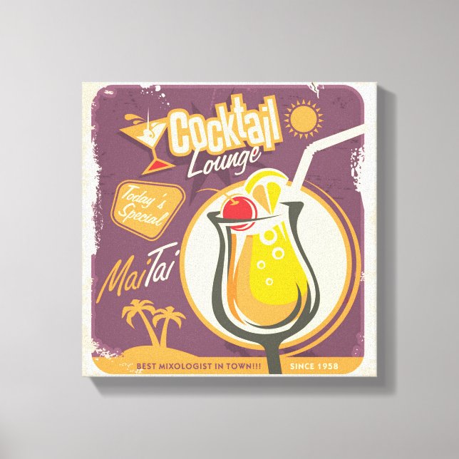Cocktail Lounge Poster Canvas Print (Front)