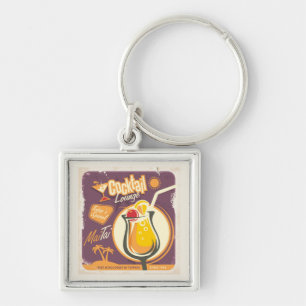 Cocktail Lounge Poster Keychain
