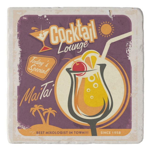 Cocktail Lounge Poster Trivet (Front)