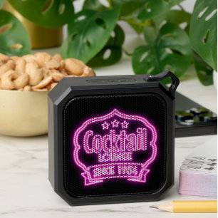 Cocktail lounge retro vintage neon look sign black bluetooth speaker