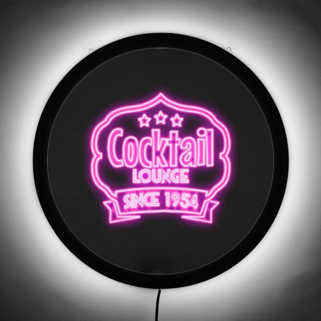 Cocktail lounge retro vintage neon sign liquor bar Zazzle