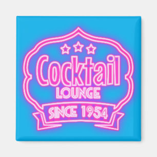 Cocktail lounge retro vintage neon sign liquor bar magnet