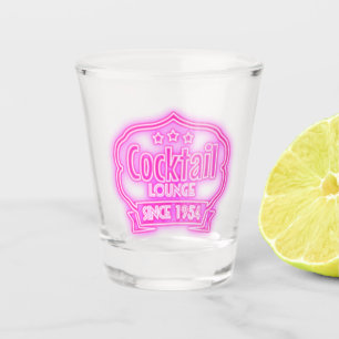 Cocktail lounge retro vintage neon sign liquor bar shot glass