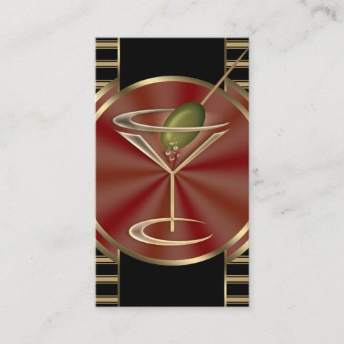 Cocktail Lounge Social Profile Business Cards