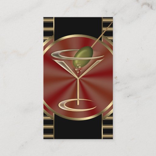 Customizable Cocktail Lounge Social Profile Business Cards