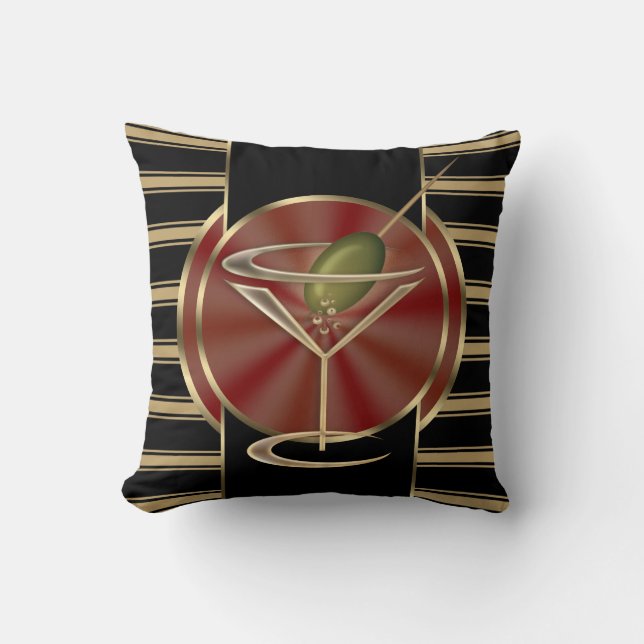 Cocktail Lounge Throw Pillow (Front)
