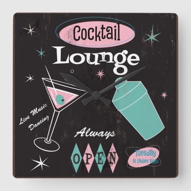 Cocktail Lounge Wall Clock (Front)
