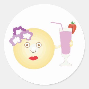 Cocktail Loving Girly Emoji Stickers by MishMoshEmoji at Zazzle