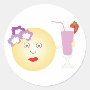 Cocktail Loving Girly Emoji Stickers
