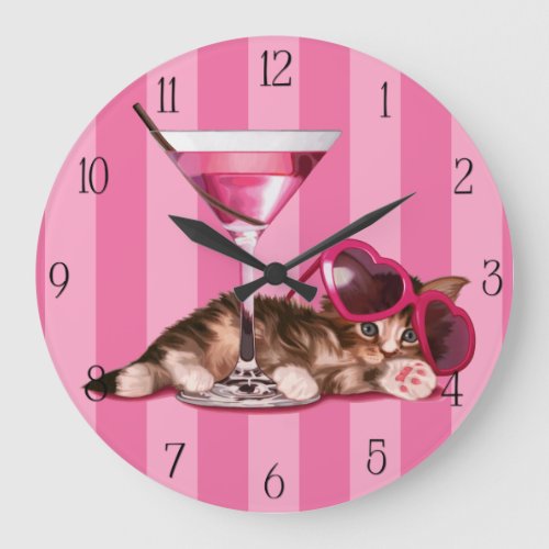 Cocktail maine coon large clock