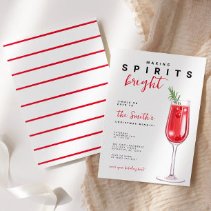 Cocktail Making Spirits Bright Christmas Holiday Invitation