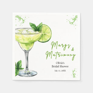 Cocktail Margs and Matrimony Bridal Shower Napkins