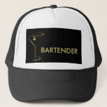 Cocktail Martini Gold Bartender Trucker Hat at Zazzle