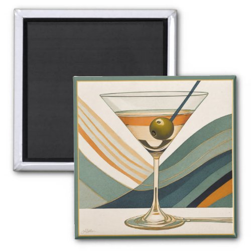 Cocktail Martini Mid Century Design Magnet