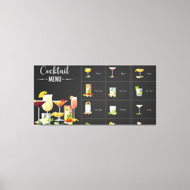  Cocktail menu Canvas Print (Front)