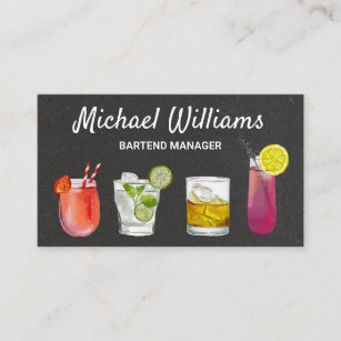 Cocktail Mix Drinks   Mixology Business Card