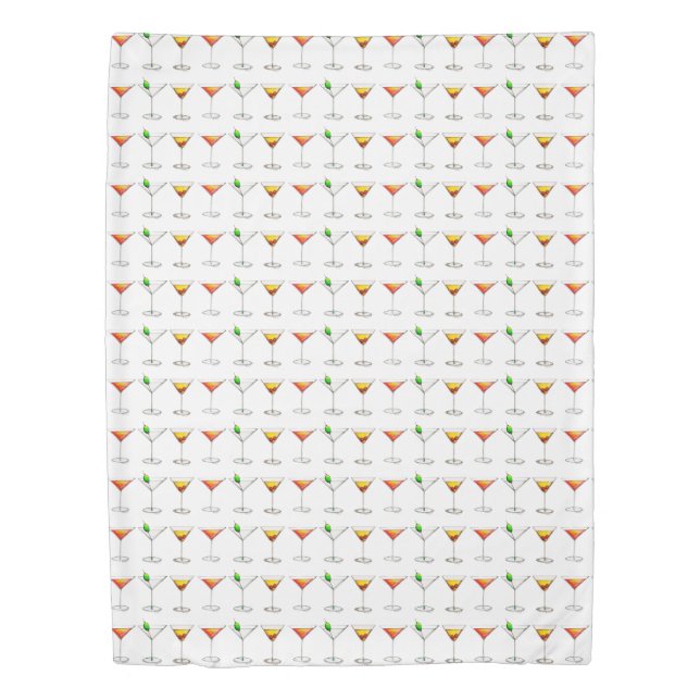 Cocktail Mixed Drink Martini Manhattan Cosmo Glass Duvet Cover (Front)