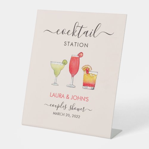 Cocktail mixed drinks Cocktail station Shower Pedestal Sign