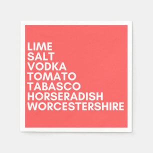 Cocktail napkin bloody mary funny red party