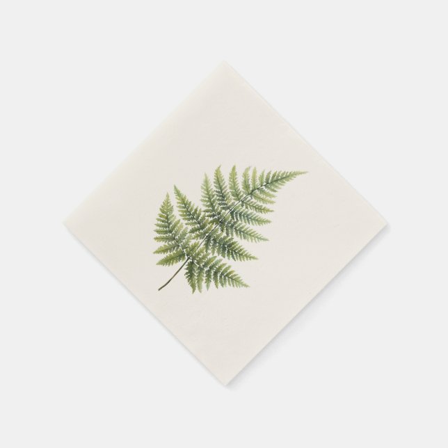 Cocktail Napkin - Elegant Fern Design (Corner)
