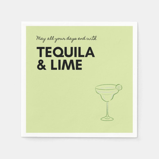 Cocktail napkin margarita funny black party (Front)