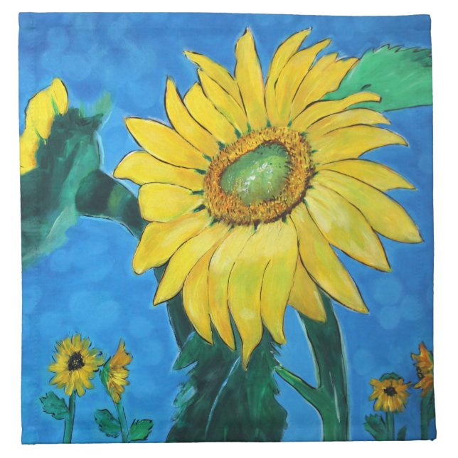 Cocktail Napkin - Sunflower Design (Front)