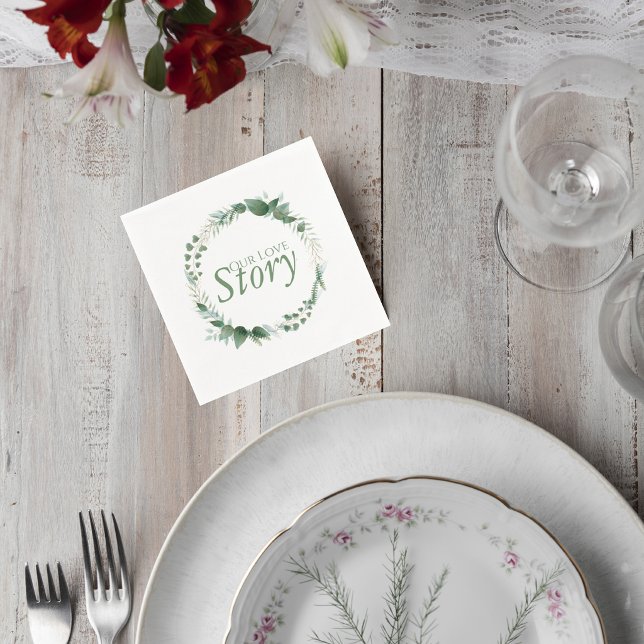Cocktail Napkin with Botanical Wreath Design (Creator Uploaded)
