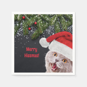 Cocktail Napkins, Merry Hissmas Napkins