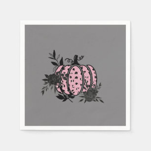 Cocktail Napkins, Pink and Black Leopard Pumpkin Napkins