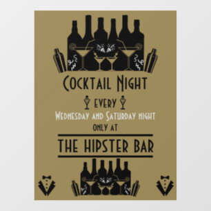 Cocktail Night Bar Pub Wall Decal