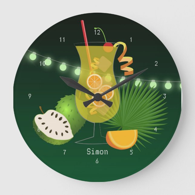 Cocktail Night Large Clock (Front)