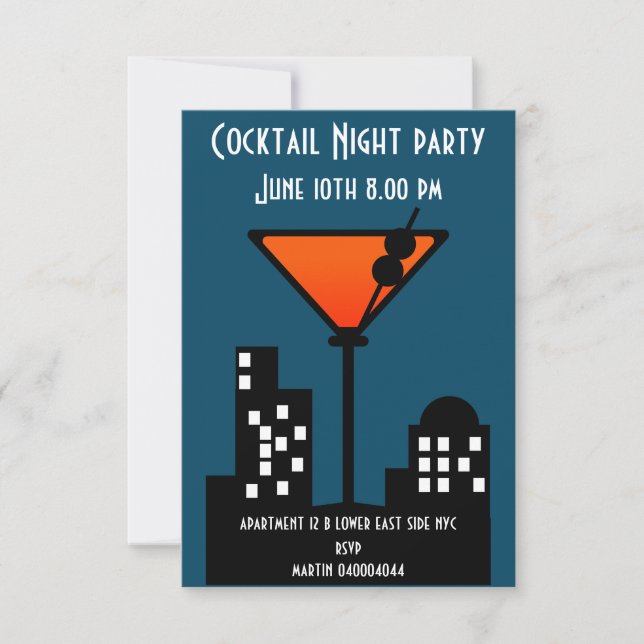 Cocktail Night Party Invitation (Front)