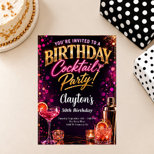 Cocktail Night Theme Birthday Party Invitation