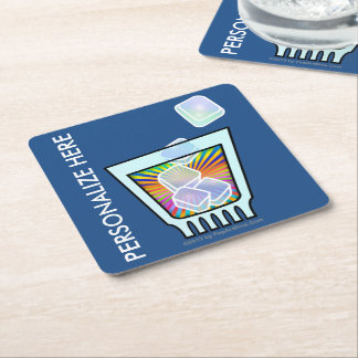 COCKTAIL - OLD FASHIONED - ROCKS GLASS SQUARE PAPER COASTER