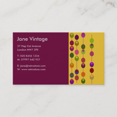 Cocktail Olives Business Card