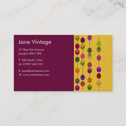 Customizable Cocktail Olives Business Card