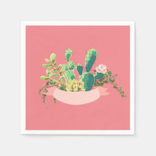 Cocktail Paper Napkin Bohemian Cactus Succulents D