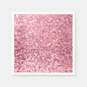 Cocktail Paper Napkin Rose Gold Glitter