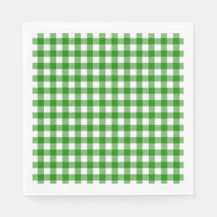 Cocktail Paper Napkins-Green Plaid Napkins