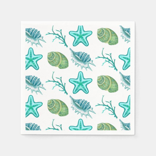 Cocktail Paper Napkins-Shells Napkins (Front)