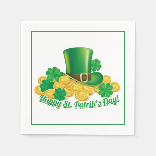 Cocktail Paper Napkins-St. Patrick's Day Napkins (Front)