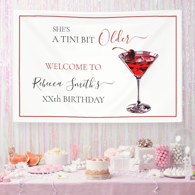 Cocktail Party A tini bit Older Cherry Martini Banner (Party)